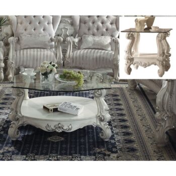Bone White Versailles Coffee Table 82085 by ACME