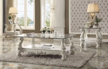 Bone White Versailles Coffee Table 82103 by ACME