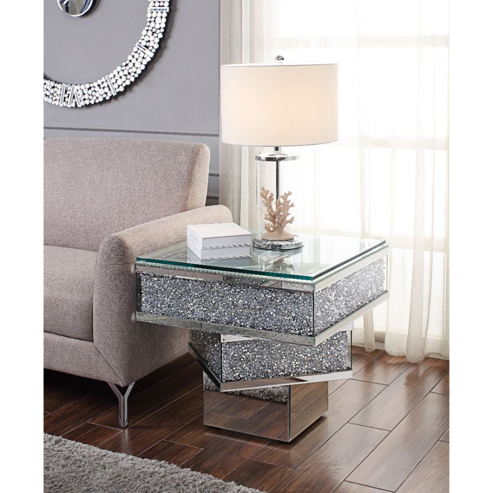 Noralie End Table With Stacked Platform Shape by ACME