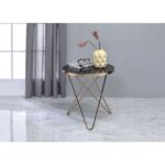 Champagne & Black Glass Valora End Table by ACME End Tables Mobilia Cleopatra 9 Champagne & Black Glass Valora End Table by ACME 9