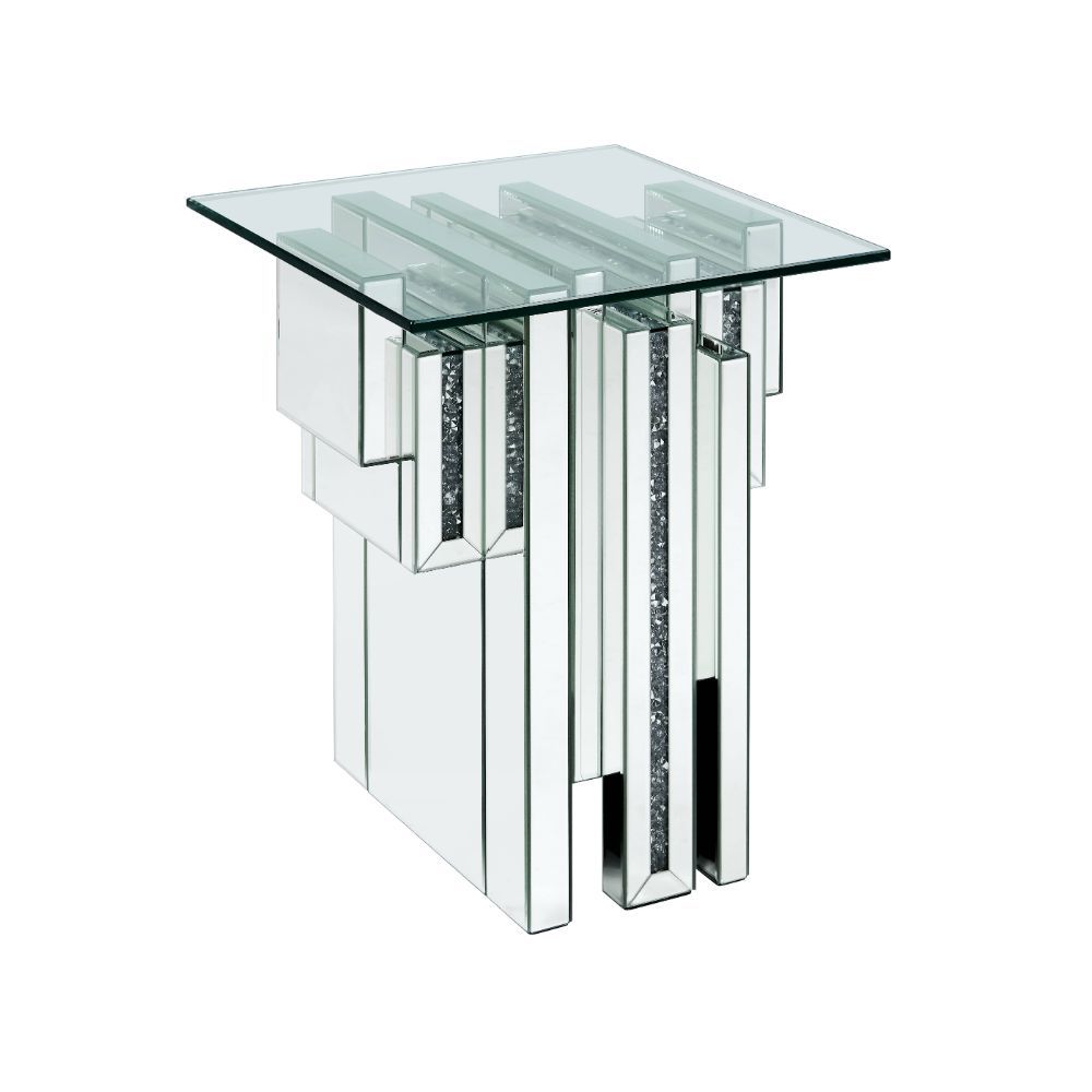 Noralie End Table With Pedestal Base with Faux Diamond by ACME