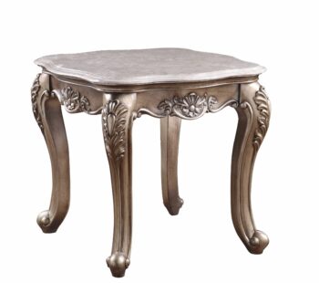 Marble Top & Champagne Finish Jayceon End Table by ACME