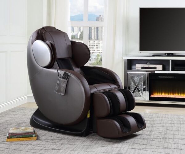 Chocolate Leather Pacari Massage Chair LV00569 by ACME 15