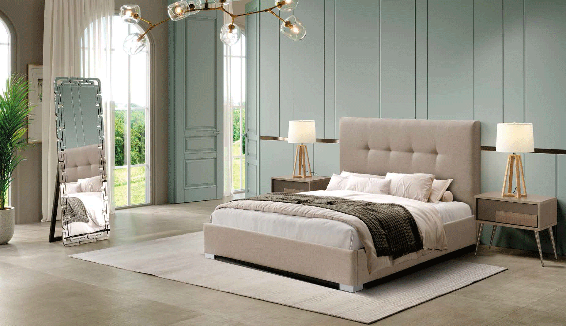 404 Rita, M-162, E-417, LT-8067-G1 Bedroom Set p12505 By ESF Furniture