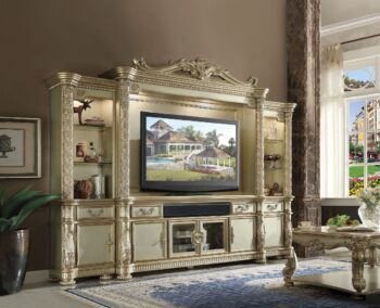 Vendome II Entertainment Center in Gold Patina Finish 91310 by ACME