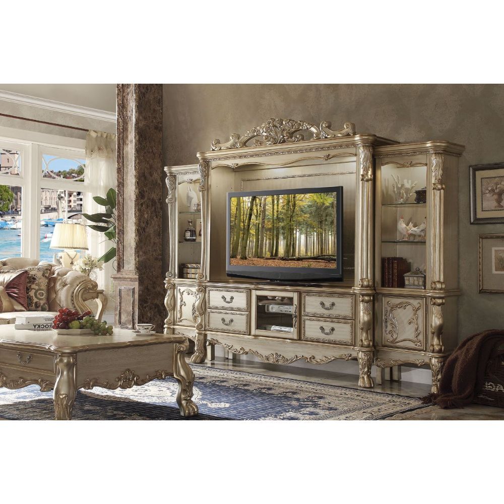 Gold Patina Dresden Entertainment Center 91330 by ACME