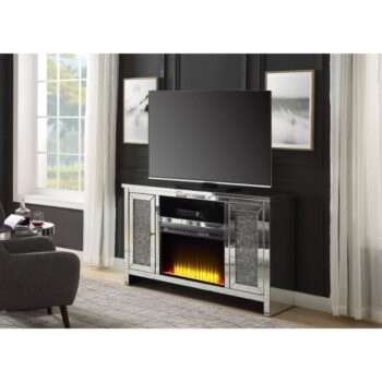 Noralie TV Stand  With Fireplace (LED) and Faux Crystals  by ACME