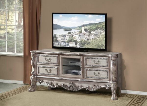 Vintage Bone White Finish Dresden TV Stand 91473 by ACME 4