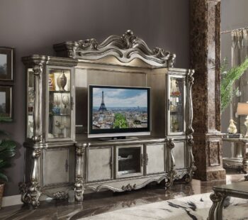 Antique Platinum Finish Versailles Entertainment Center 91820 by ACME