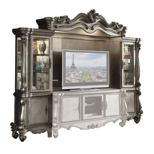 Antique Platinum Finish Versailles Entertainment Center 91820 by ACME - Image 2