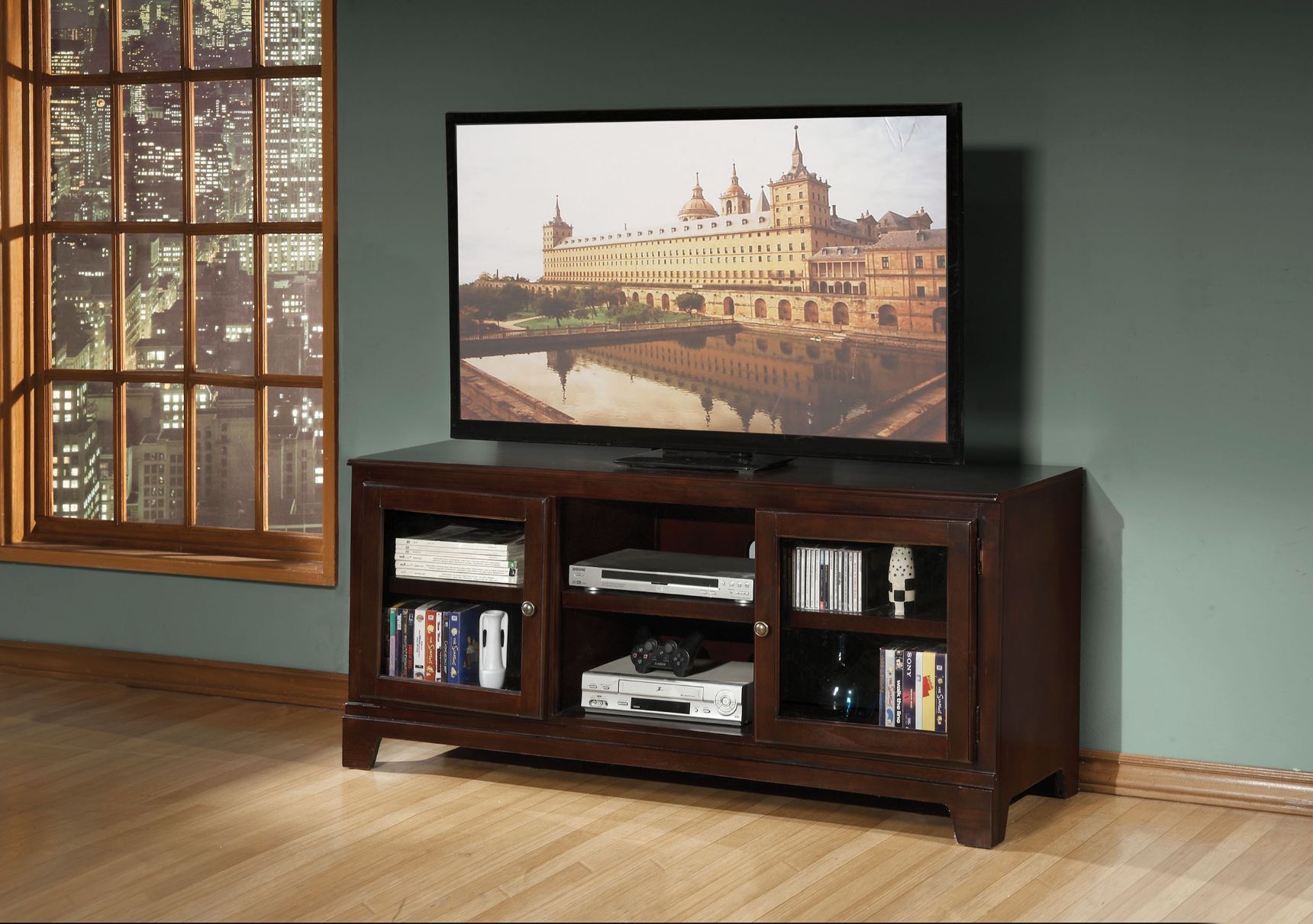 Merlot Halden TV Stand 91093 by ACME
