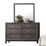 Weathered Gray Valdemar Mirror 27054 by ACME Luxury Bedroom Dressers & Mirrors Mobilia Cleopatra 10 Weathered Gray Valdemar Mirror 27054 by ACME 10