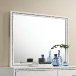 White Haiden Mirror 28454 by ACME Luxury Bedroom Dressers & Mirrors Mobilia Cleopatra 11 White Haiden Mirror 28454 by ACME 11