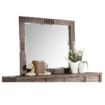 Reclaimed Oak Andria Mirror 21294 by ACME Luxury Bedroom Dressers & Mirrors Mobilia Cleopatra 10 Reclaimed Oak Andria Mirror 21294 by ACME 10