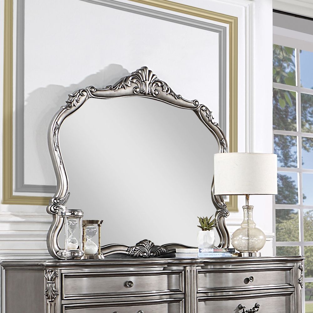 Antique Platinum Finish Ausonia Mirror BD00605 by ACME