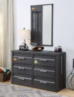 Gunmetal Cargo Dresser 37955 by ACME Luxury Bedroom Dressers & Mirrors Mobilia Cleopatra 11 Gunmetal Cargo Dresser 37955 by ACME 11