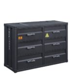 Gunmetal Cargo Dresser 37955 by ACME Luxury Bedroom Dressers & Mirrors Mobilia Cleopatra 12 Gunmetal Cargo Dresser 37955 by ACME 12