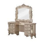 Golden Ivory Finish Gorsedd Vanity Desk 90740 by ACME 16