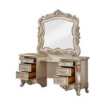 Golden Ivory Finish Gorsedd Vanity Desk 90740 by ACME 19