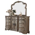 Antique Silver Finish Northville Mirror 26936 by ACME Luxury Bedroom Dressers & Mirrors Mobilia Cleopatra 8 Antique Silver Finish Northville Mirror 26936 by ACME 8