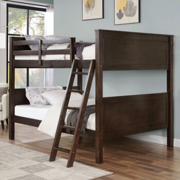 Walnut STAMOS FULL/FULL BUNK BED CM-BK658WN-FF BY Furniture of America.