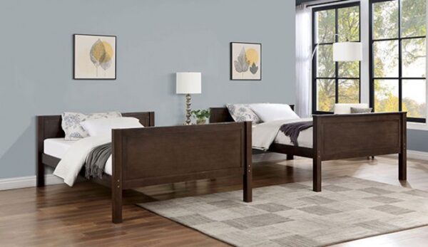 Walnut STAMOS FULL/FULL BUNK BED CM-BK658WN-FF BY Furniture of America. 9