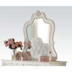 Pearl White Edalene Mirror 30513 by ACME Luxury Bedroom Dressers & Mirrors Mobilia Cleopatra 7 Pearl White Edalene Mirror 30513 by ACME 7