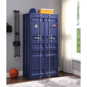 Cargo Double Door Wardrobe in Blue Finish by ACME