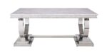 White Printed Faux Marble Zander Dining Table 68250 by ACME Dining Room Furniture Mobilia Cleopatra 10 White Printed Faux Marble Zander Dining Table 68250 by ACME 10