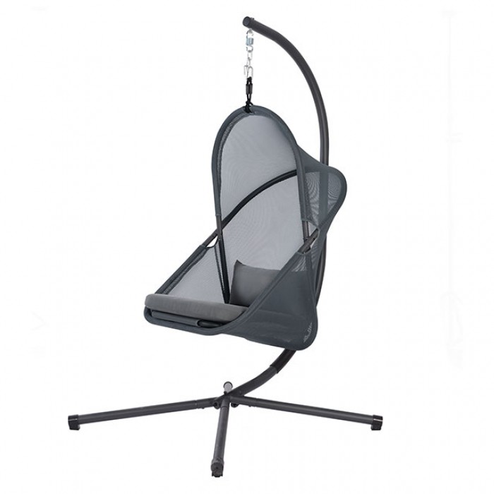 Dark Gray CRUSH SWING CHAIR GM-1011DG BY Furniture of America