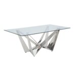 Stainless Steel Dekel Dining Table 70140 by ACME Luxury Dining Tables Mobilia Cleopatra 13 Stainless Steel Dekel Dining Table 70140 by ACME 13