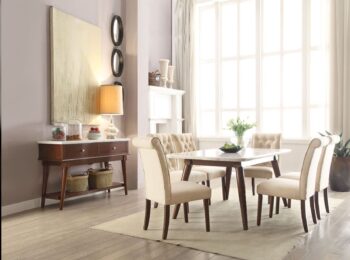 White Marble Top Gasha Dining Table 72820 by ACME