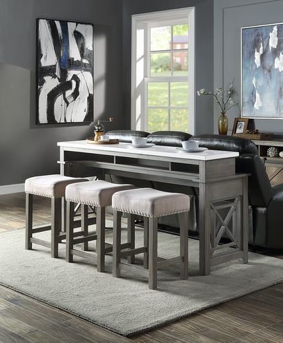 Wandella 4PC Pack Counter Height Table Set W/USB by ACME