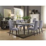 White Marble Top & Gray Oak Finish Merel Dining Table 70165 by ACME Luxury Dining Tables Mobilia Cleopatra 7 White Marble Top & Gray Oak Finish Merel Dining Table 70165 by ACME 7