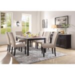 White Marble Top & Salvage Dark Oak Finish Nolan Dining Table 72850 by ACME Luxury Dining Tables Mobilia Cleopatra 9 White Marble Top & Salvage Dark Oak Finish Nolan Dining Table 72850 by ACME 9