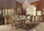Vendome Dining Table in Gold Patina Finish 63000 by ACME Dining Room Furniture Mobilia Cleopatra 11 Vendome Dining Table in Gold Patina Finish 63000 by ACME 11
