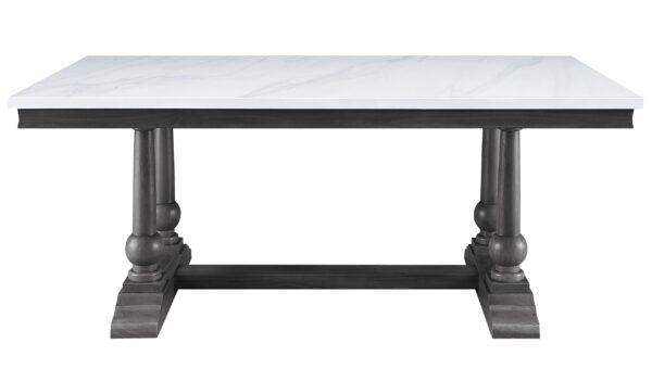 Marble Top Top & Gray Oak Finish Yabeina Dining Table 73265 by ACME - Image 3