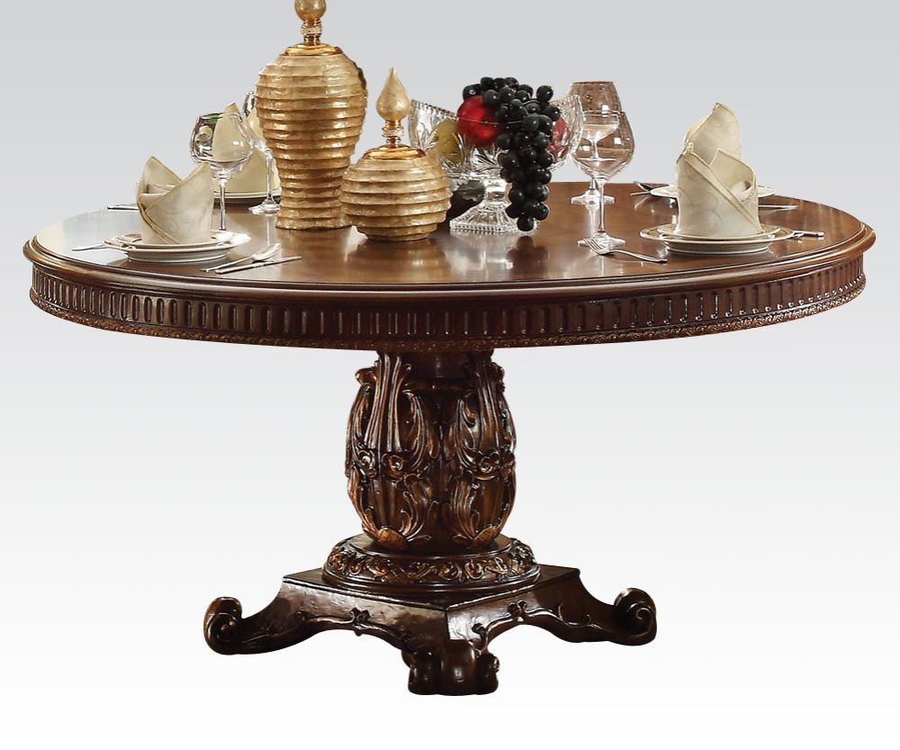 Vendome Round Dining Table in Cherry Finish 62015 by ACME
