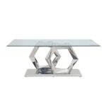 Stainless Steel Gianna Dining Table 72470 by ACME Luxury Dining Tables Mobilia Cleopatra 14 Stainless Steel Gianna Dining Table 72470 by ACME 14