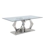 Stainless Steel Gianna Dining Table 72470 by ACME Luxury Dining Tables Mobilia Cleopatra 13 Stainless Steel Gianna Dining Table 72470 by ACME 13