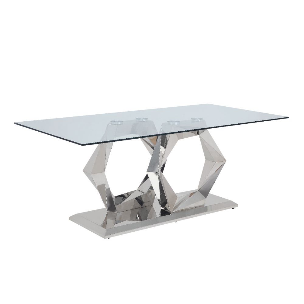 Stainless Steel Gianna Dining Table 72470 by ACME