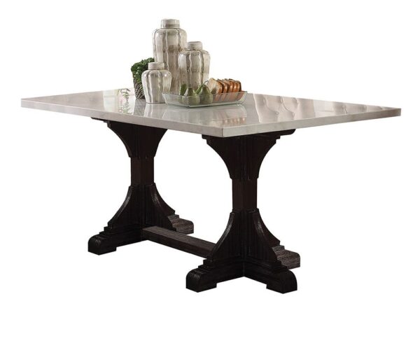 White Marble Top Gerardo Dining Table 60180 by ACME - Image 2