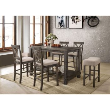 Weathered Gray Martha II Counter Height Table 73830 by ACME