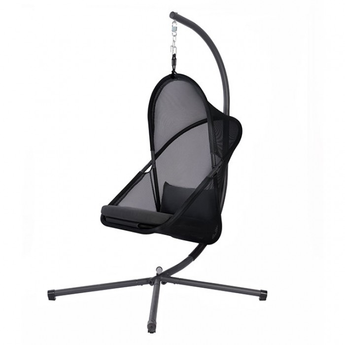 Black CRUSH SWING CHAIR GM-1011BK BY Furniture of America.