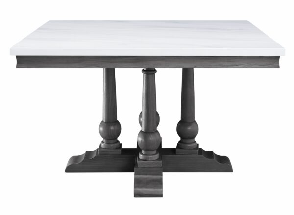 Marble Top Top & Gray Oak Finish Yabeina Square Dining Table 73270 by ACME - Image 3