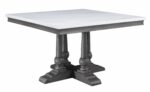 Marble Top Top & Gray Oak Finish Yabeina Square Dining Table 73270 by ACME 16