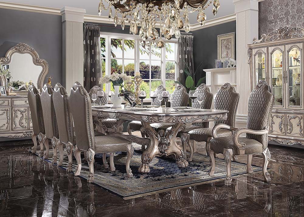 Vintage Bone White Finish Dresden Dining Table 68170 by ACME