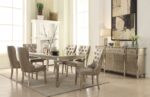 Mirrored & Champagne Finish Kacela Dining Table 72155 by ACME Dining Room Furniture Mobilia Cleopatra 8 Mirrored & Champagne Finish Kacela Dining Table 72155 by ACME 8