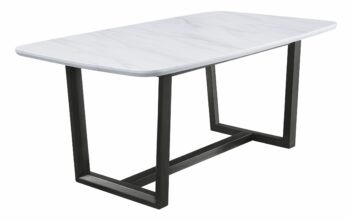 Weathered Gray Madan Dining Table W/Marble Top DN00059 by ACME