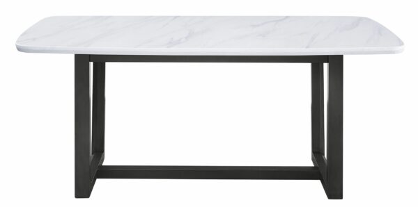Weathered Gray Madan Dining Table W/Marble Top DN00059 by ACME - Image 2
